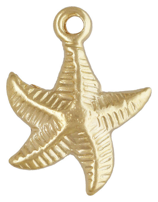 14K Gold Filled Starfish Charm, Sea Charm, Gold Filled Jewelry Findings. Sold per pkg