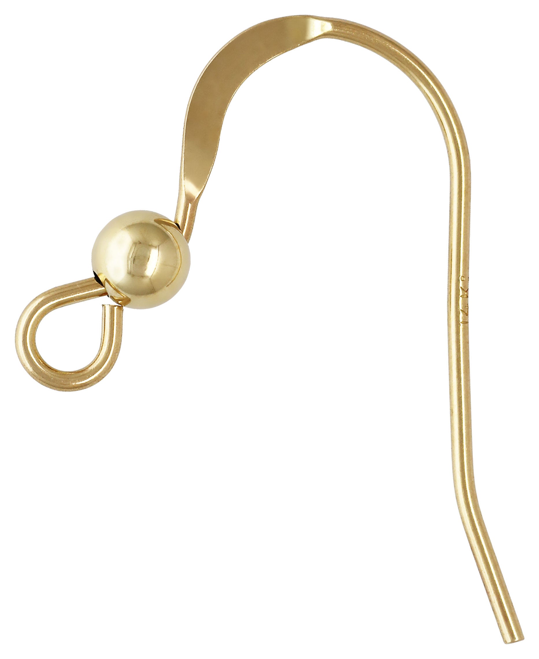 14K Yellow Gold Hammered Ear Wire with Bead, Wire Jewelry Making Earring  Supplies Fishhook. Sold individually