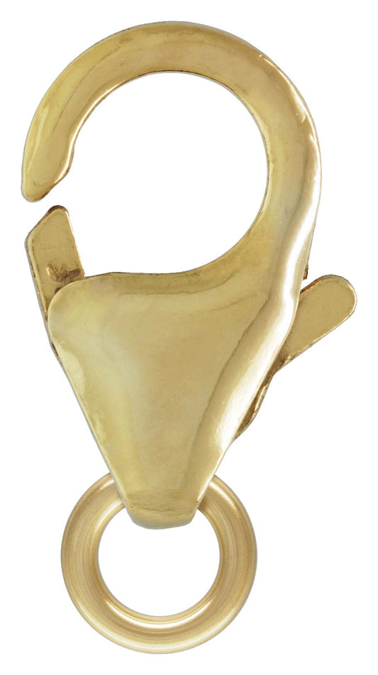 Clasp, Lobster Claw, 14kt Gold-Filled, 8.2x5mm with 3.5mm Jump Ring. Sold Per Pkg