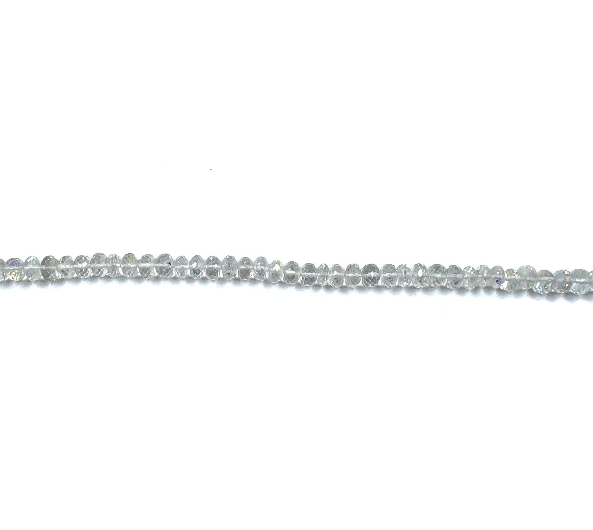 Crystal Quartz Coated Rondelle Beads