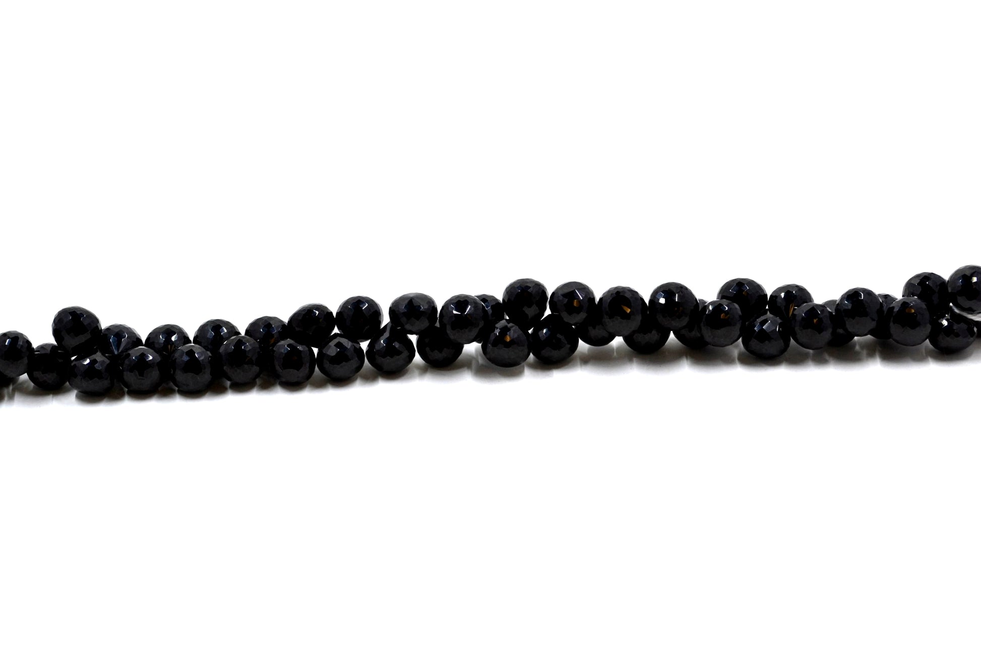 Black Spinel Onion Gemstone Beads