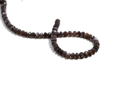 Coffee Moonstone Rondelle Beads