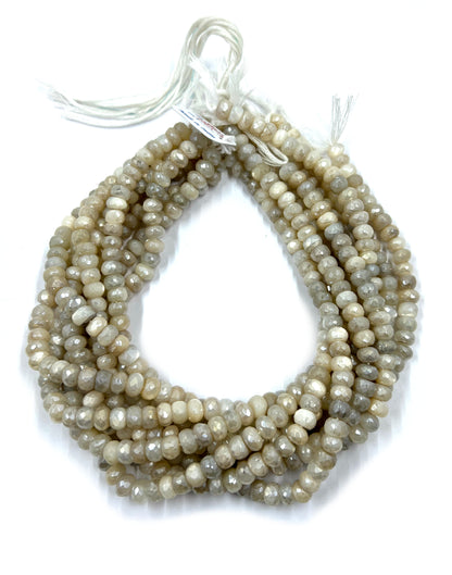 Coated Moonstone Rondelle Faceted