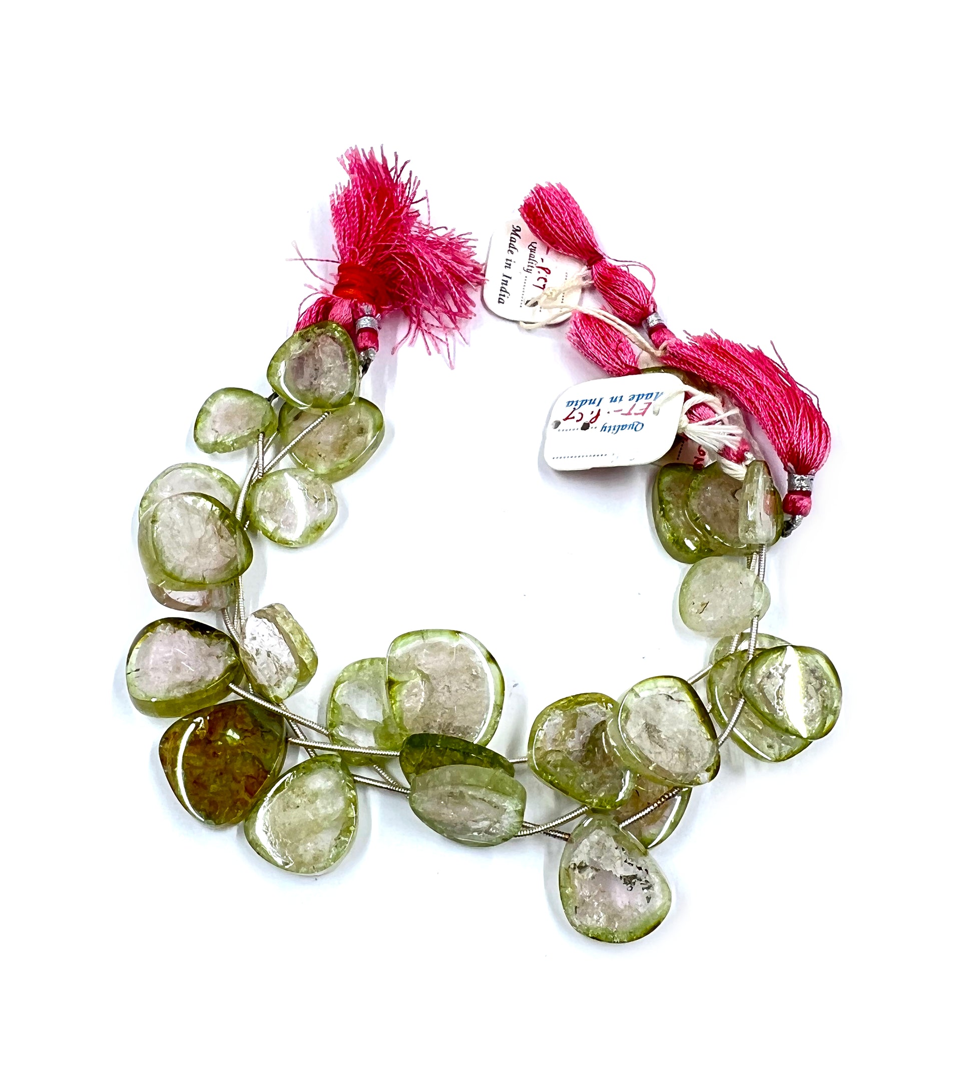 Watermelon Tourmaline Nugget Shape Beads