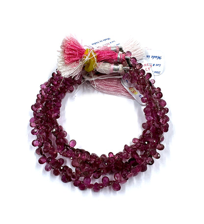 Pink Sapphire Pear Beads