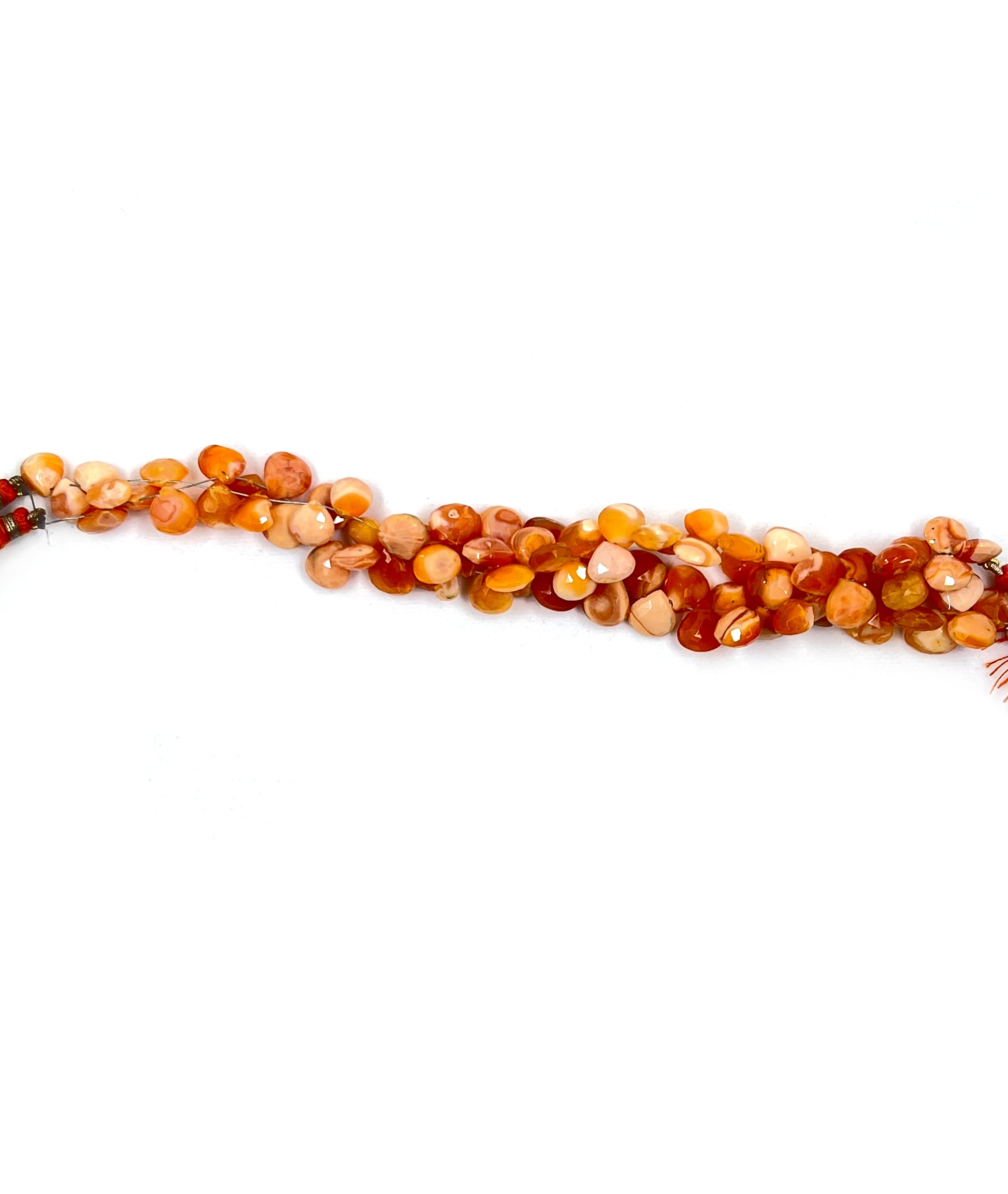 Fire Opal Heart Beads
