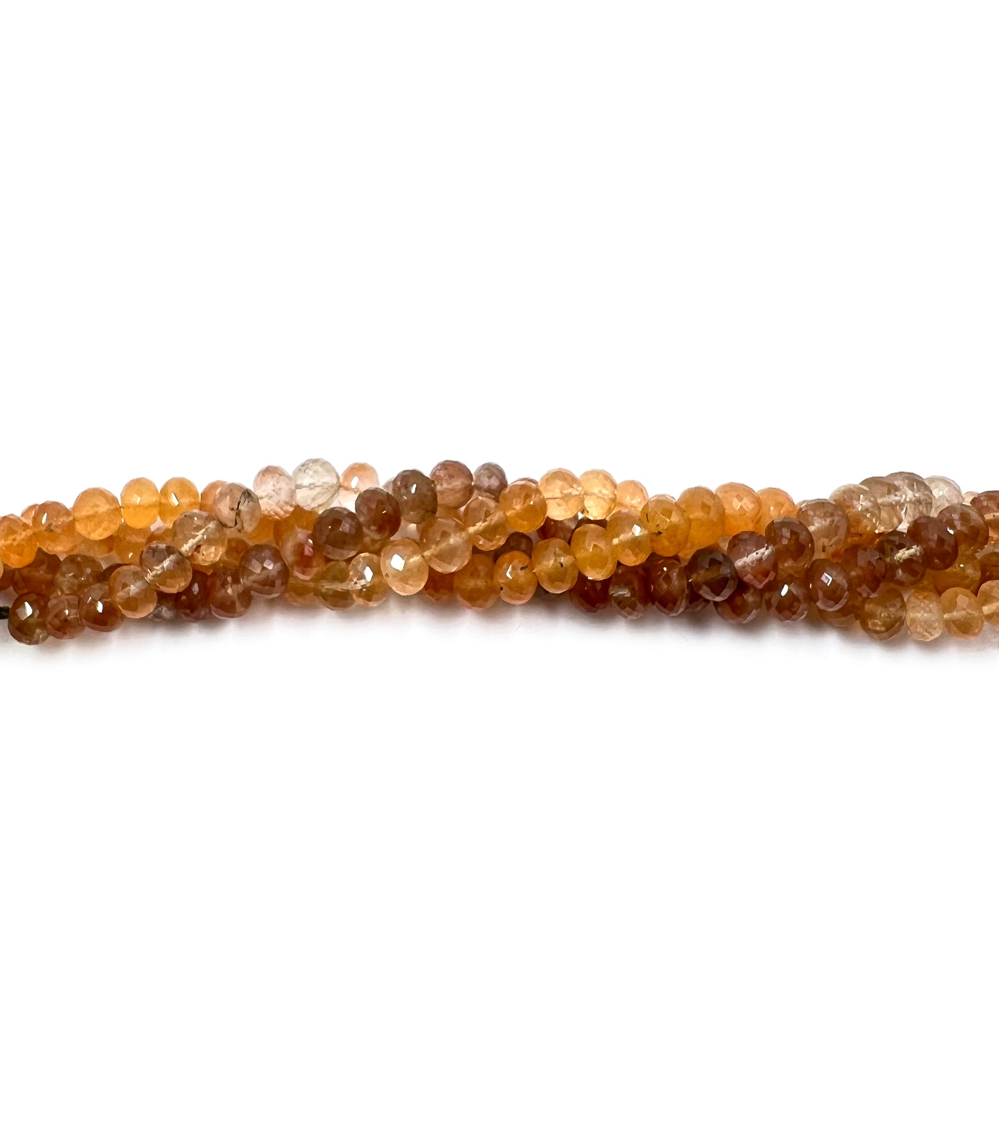 Tangerine Quartz Rondelle Faceted Beads